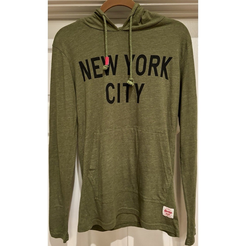 Sportiqe NYC Rowan Hoodie Mens Small NWT Military Green Tri-Blend Lightweight